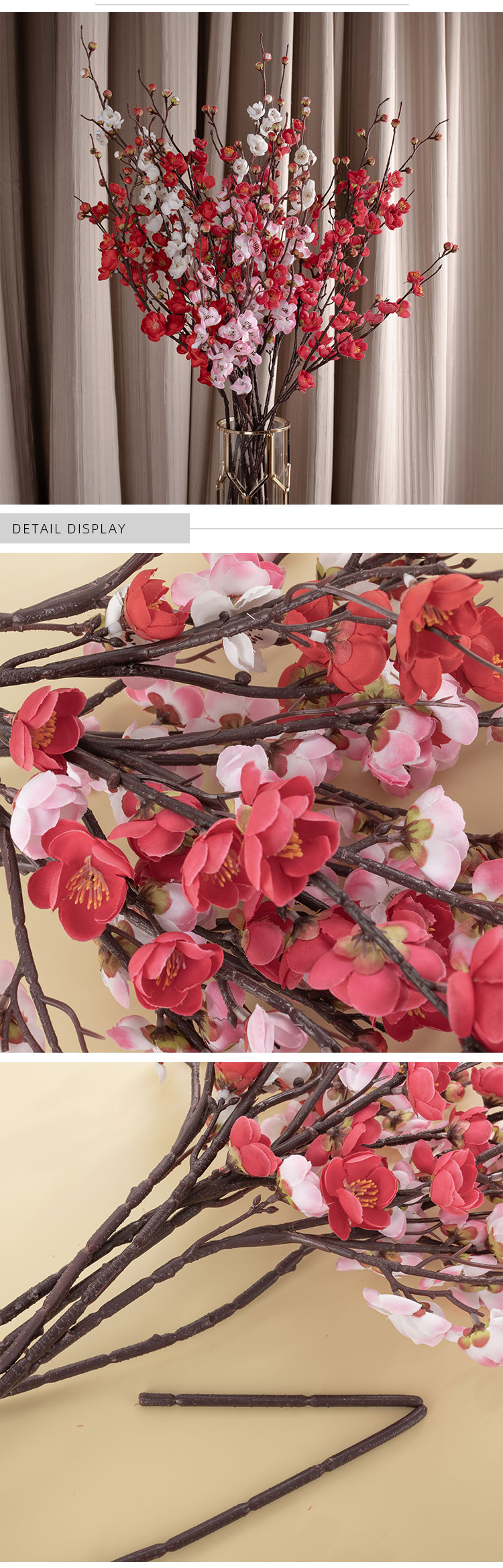 Wholesale MW36860 Beautiful plum blossom real touch artificial flower